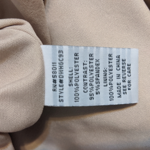 Sangria Sleeveless Burgundy Mesh Lace Panel Gown - Picture 6 of 7